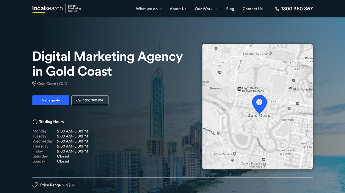 Localsearch website template system — research-led components, mobile-first layout, SEO-aligned structure